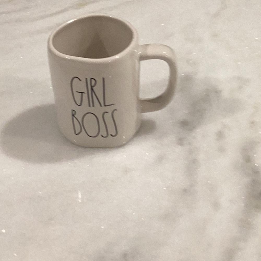 Rae Dunn Cream 'GIRL BOSS' Ceramic Mug
